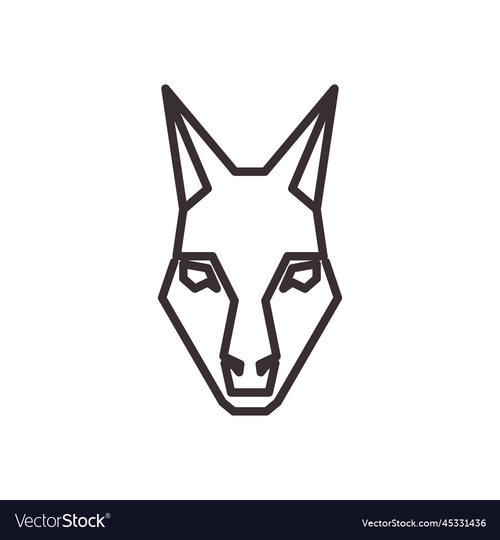 Head kangaroo line icon logo Royalty Free Vector Image