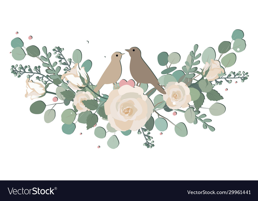 Floral round frame element with white rose vector image Floral round frame element with white rose
