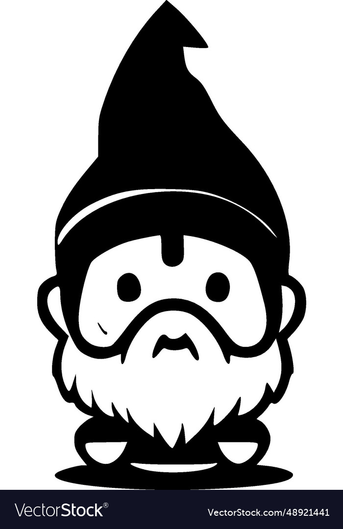 Gnome - minimalist and flat logo Royalty Free Vector Image