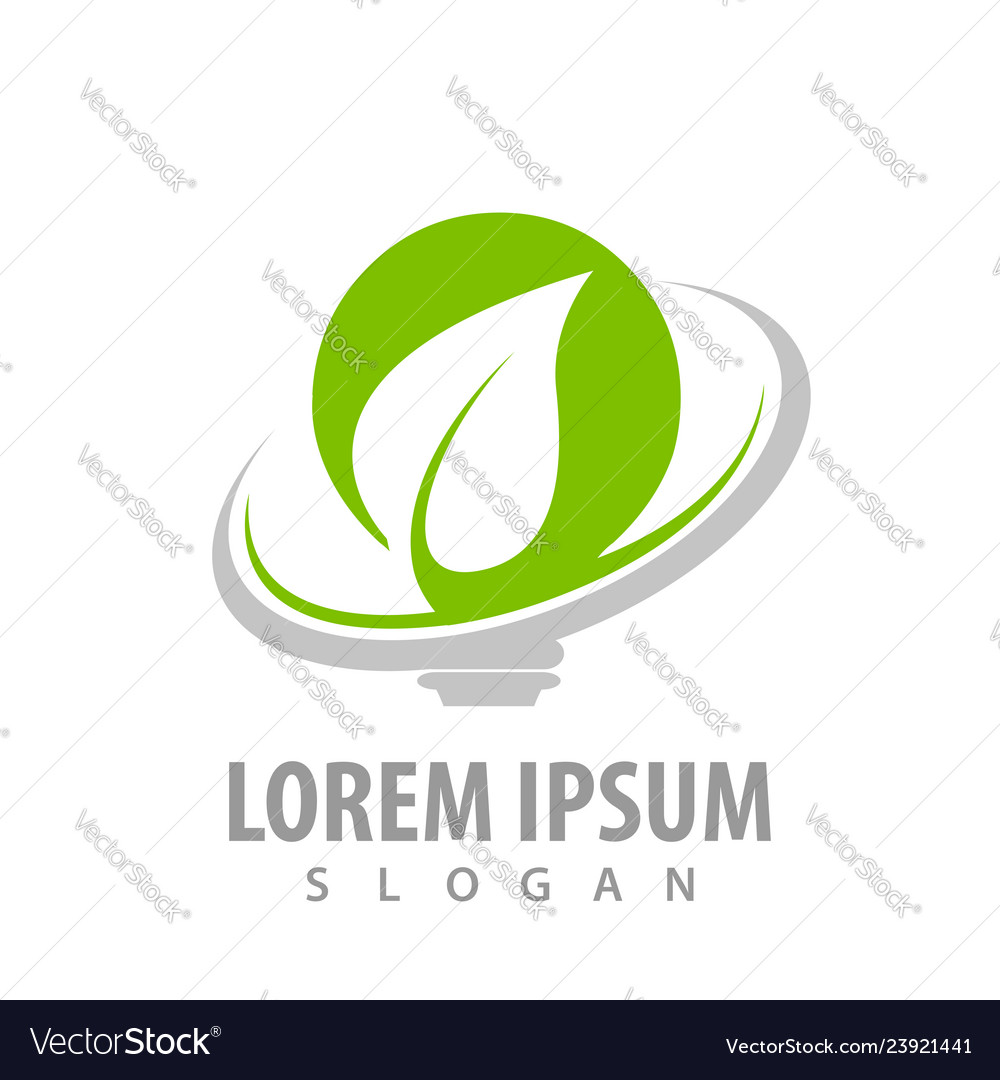 Green leaf arrow bulb logo concept design symbol Vector Image