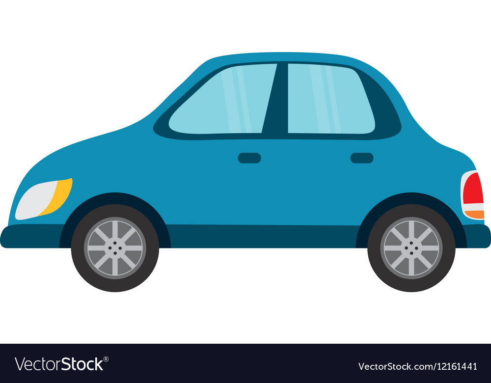 Isolated blue car Royalty Free Vector Image - VectorStock