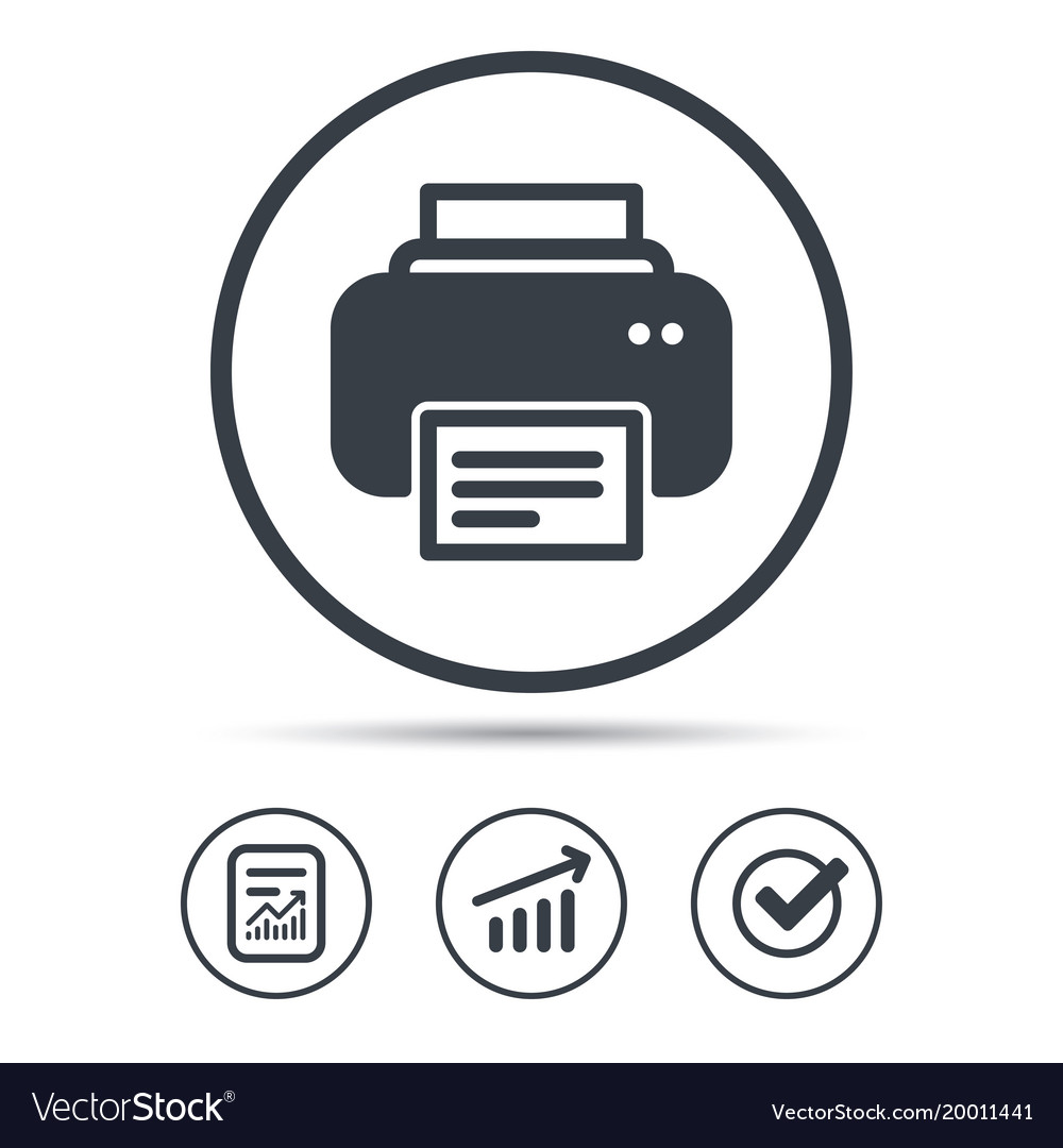 Printer icon print documents technology sign Vector Image