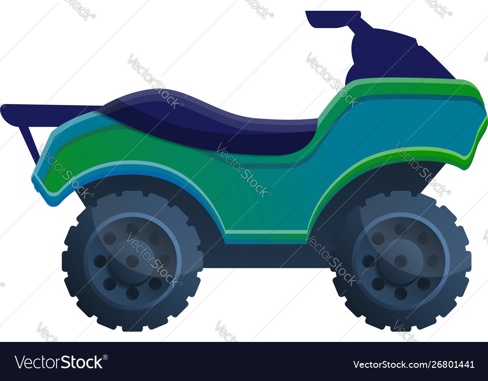 Racing quad bike icon cartoon style Royalty Free Vector