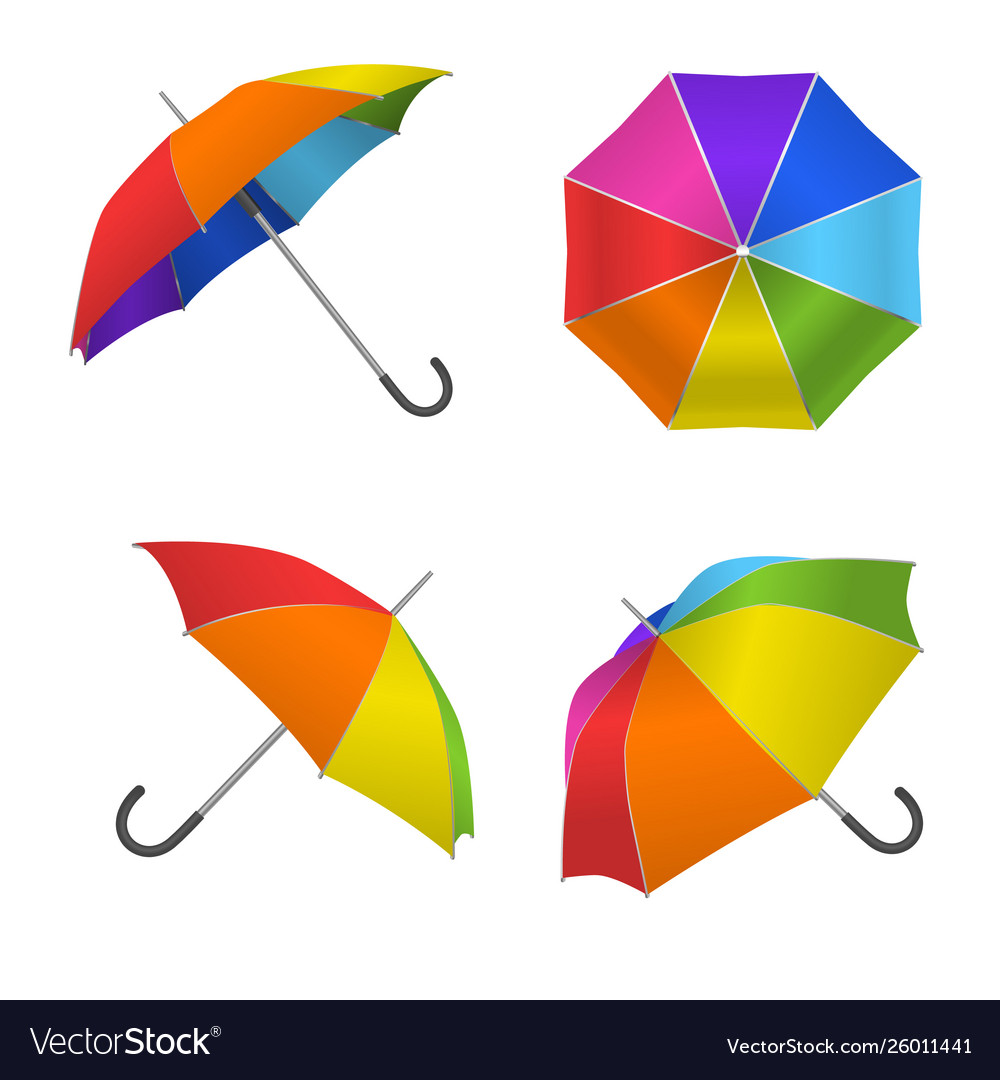 Realistic detailed 3d rainbow blank umbrella Vector Image