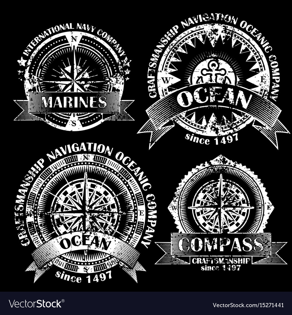 Set Of Vintage Compasses Royalty Free Vector Image