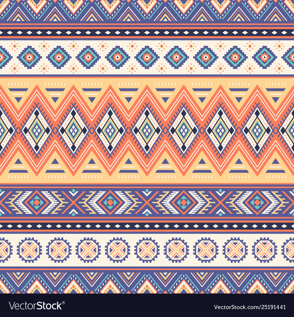 Tribal geometric seamless pattern Royalty Free Vector Image