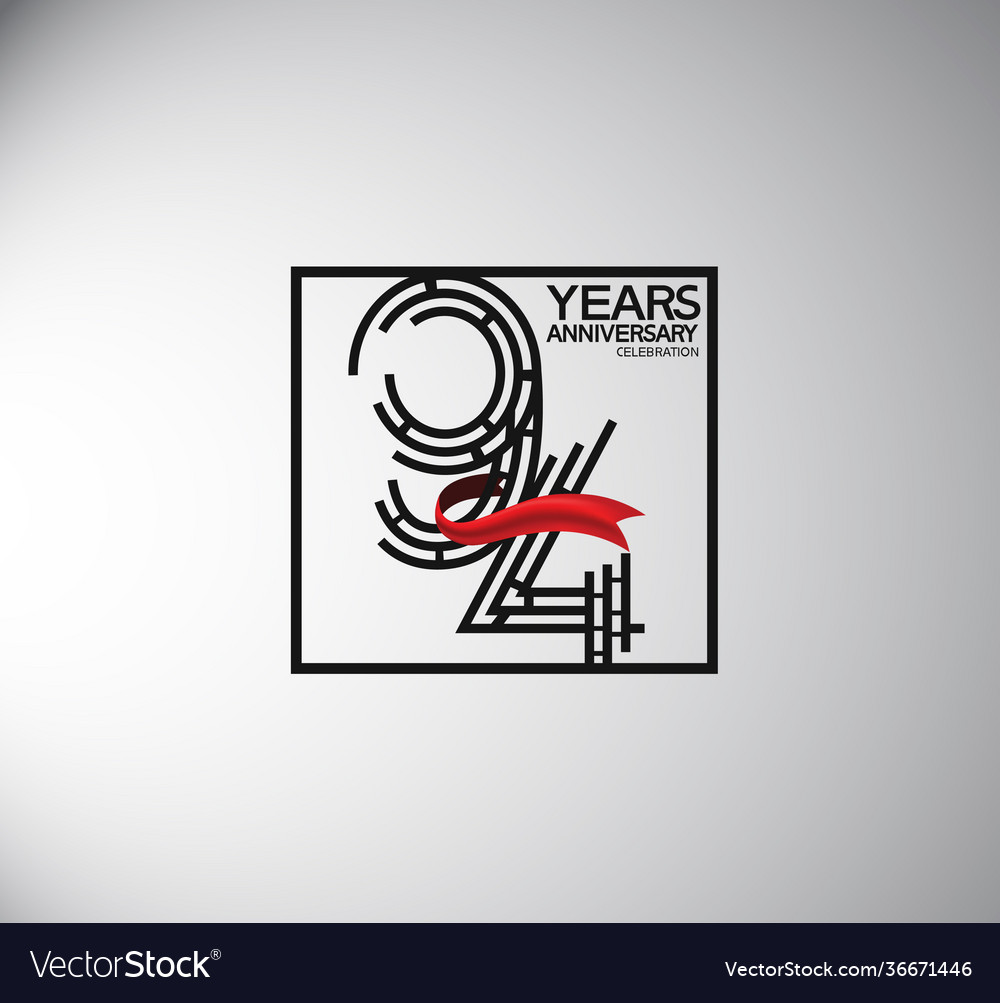 94 years anniversary logotype flat style Vector Image
