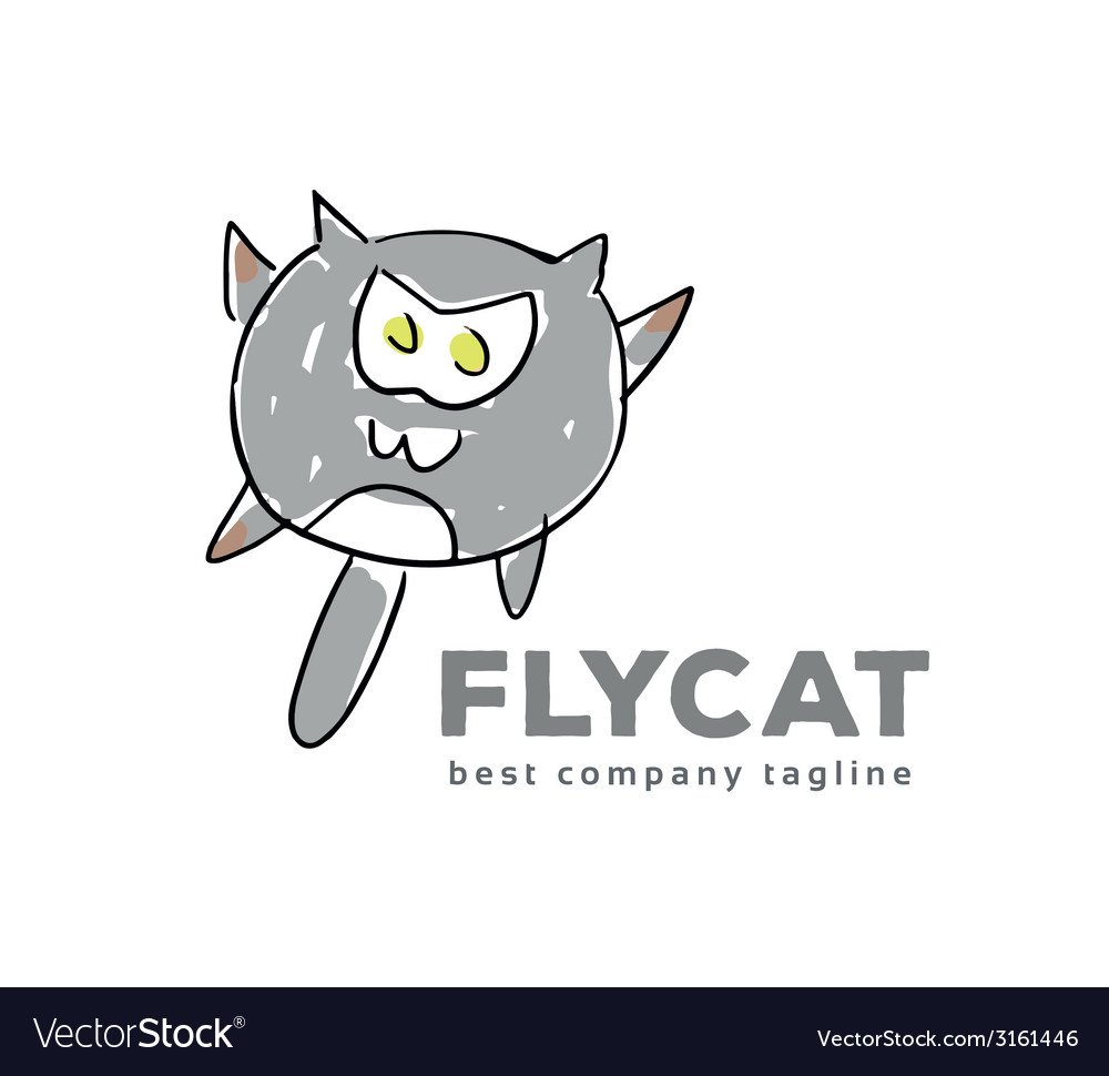 abstract cat monster logo