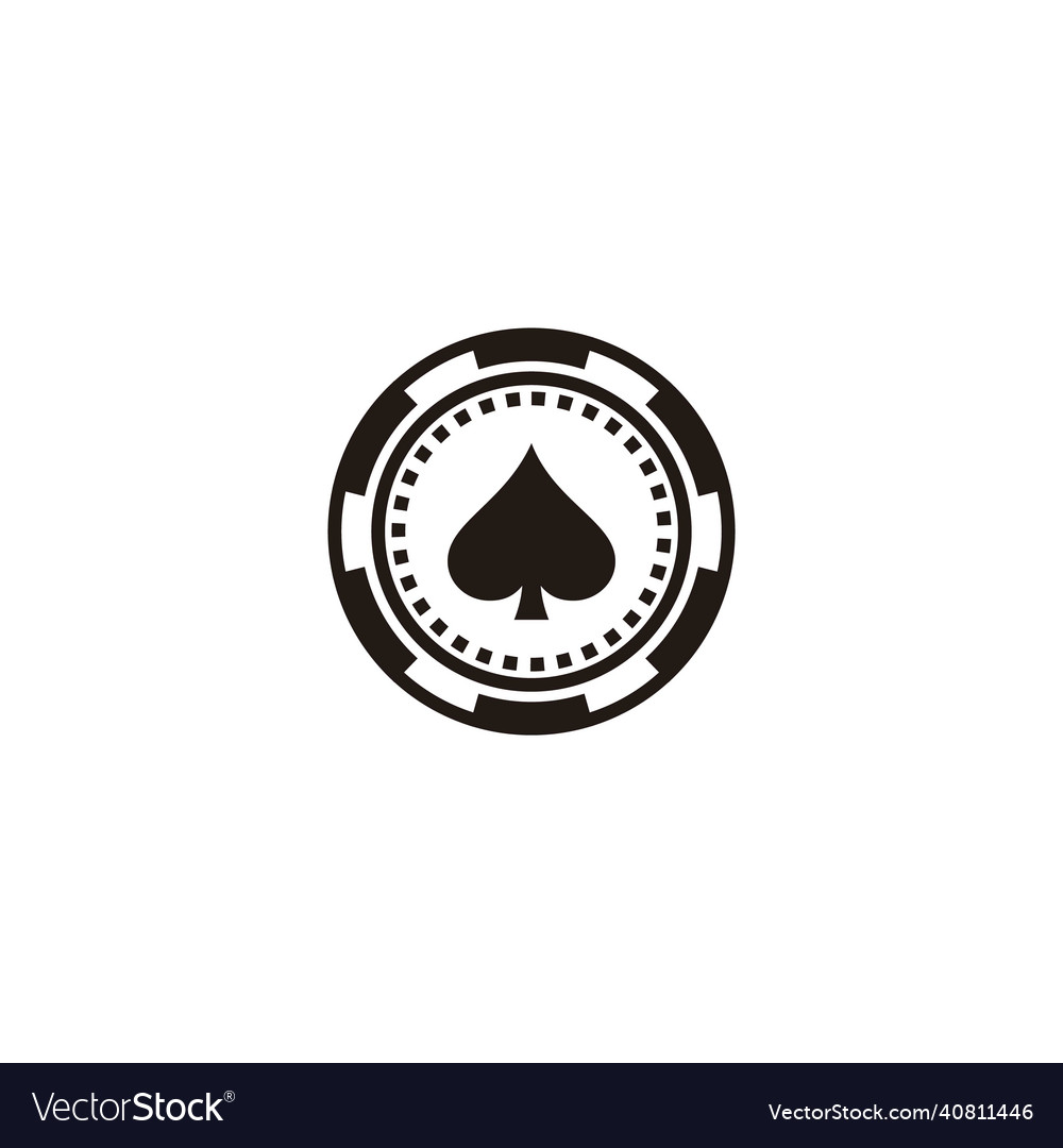 Casino chip icon spades sign symbol logo Vector Image