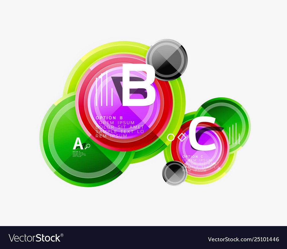 Colorful glossy circles background Royalty Free Vector Image