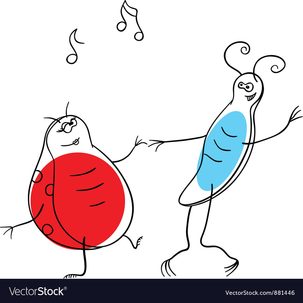 Dancing bugs Royalty Free Vector Image - VectorStock