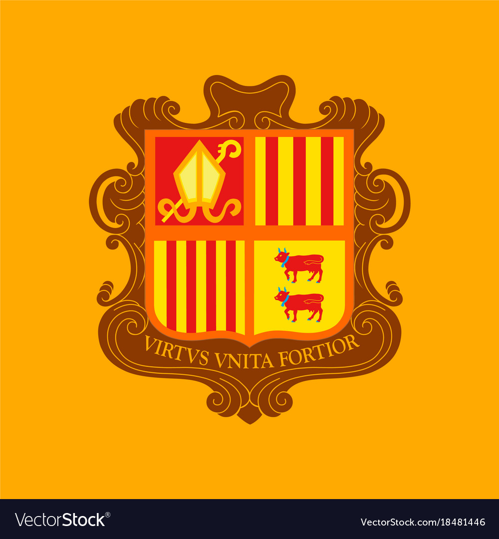 Flat icons on theme coat of arms andorra