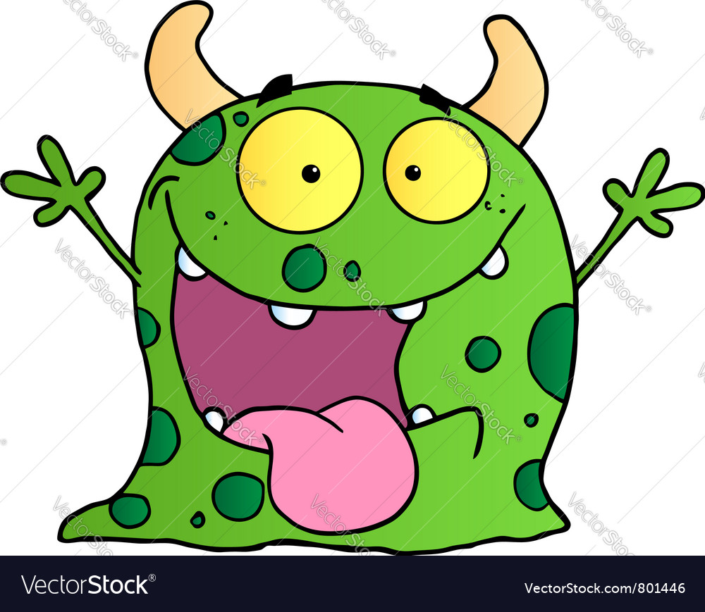 Happy monster cartoon character Royalty Free Vector Image