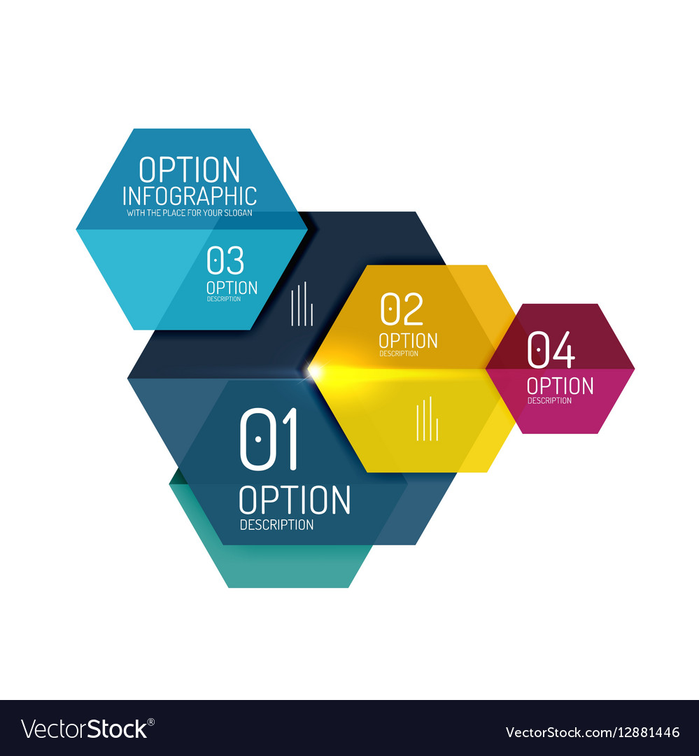 Hexagone infographic diagram templates Royalty Free Vector