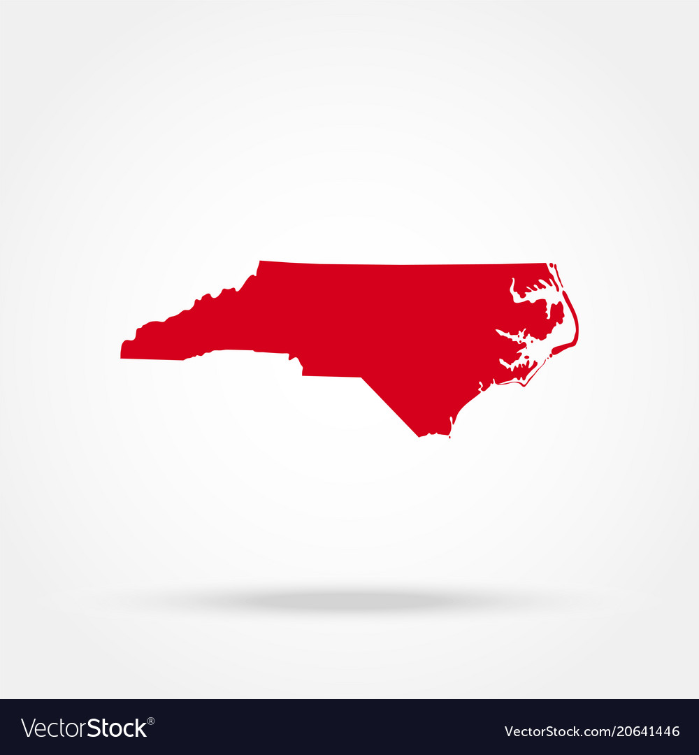 Map of the us state of north carolina Royalty Free Vector