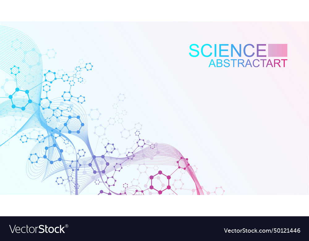 Modern scientific background with hexagons lines