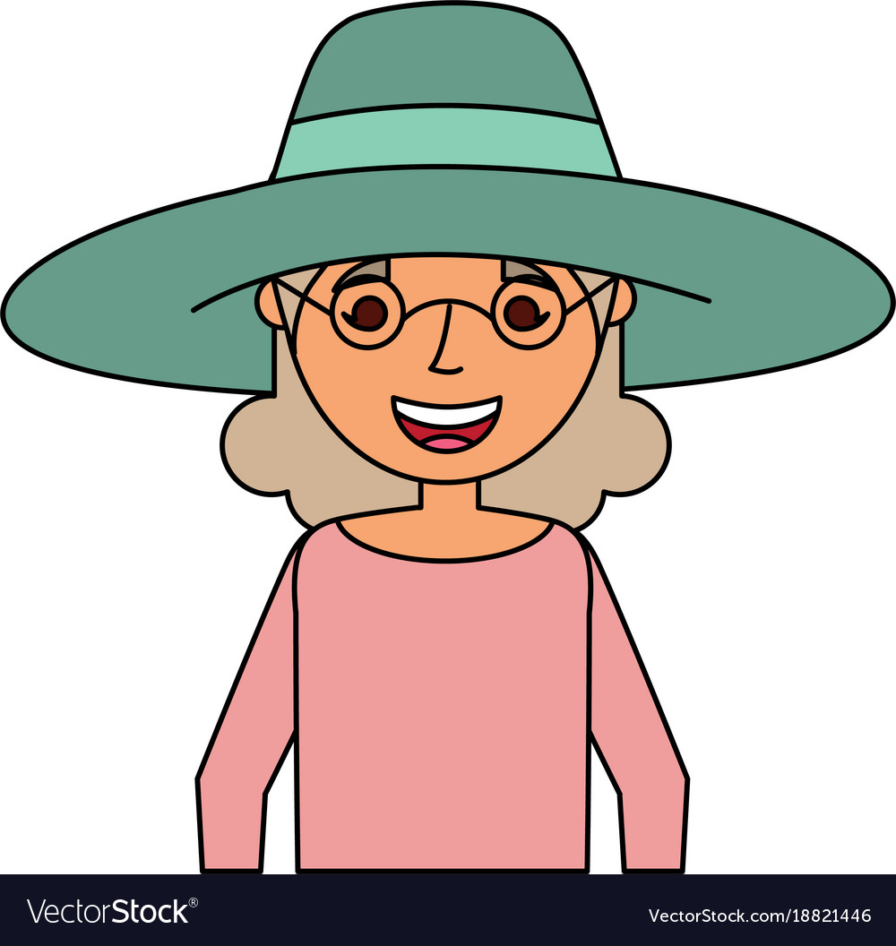 Old Woman Portrait Lady Grandma Cartoon Royalty Free Vector