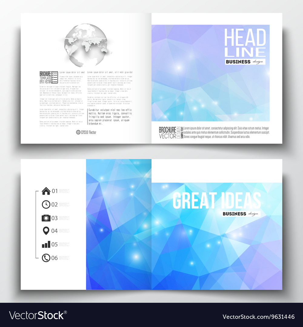 Set of square design brochure template abstract Vector Image