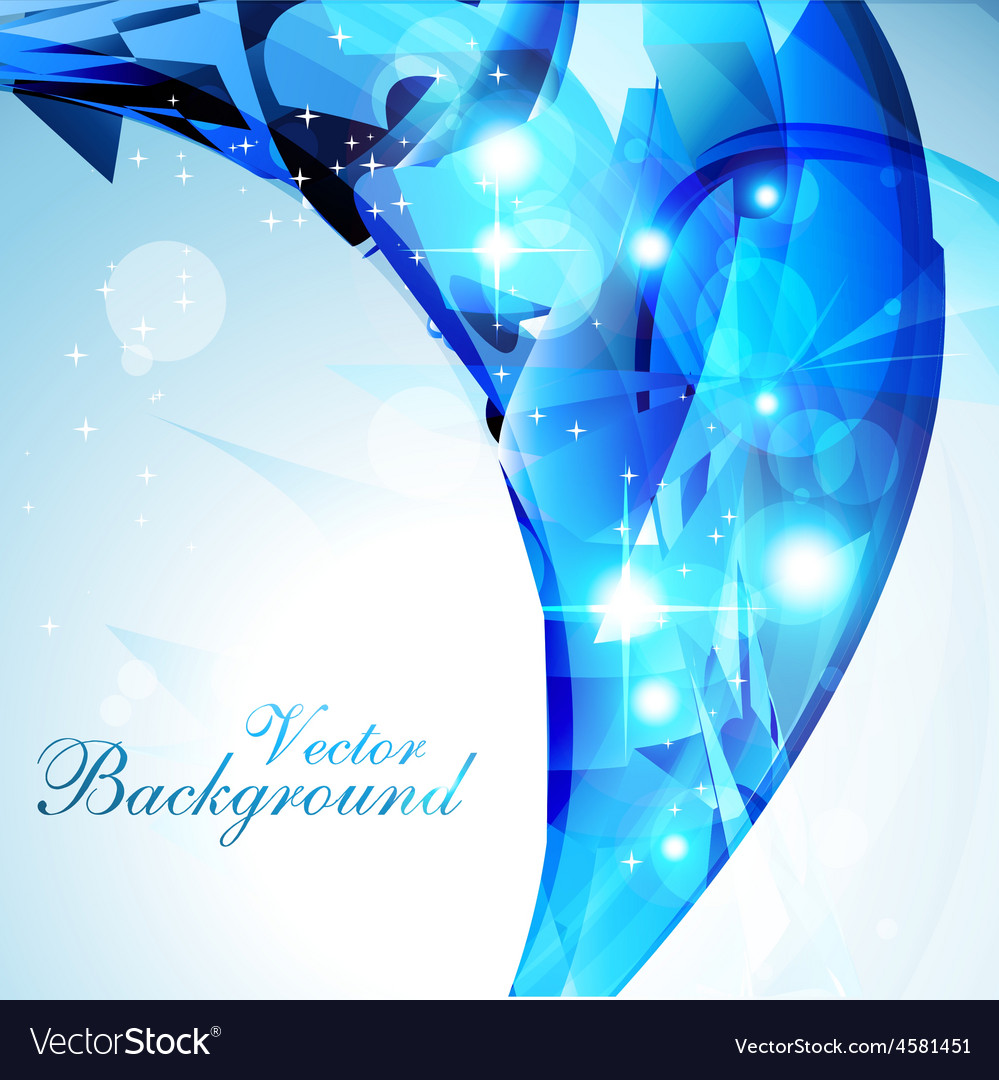 Beautiful abstract blue color shiny eps10 Vector Image