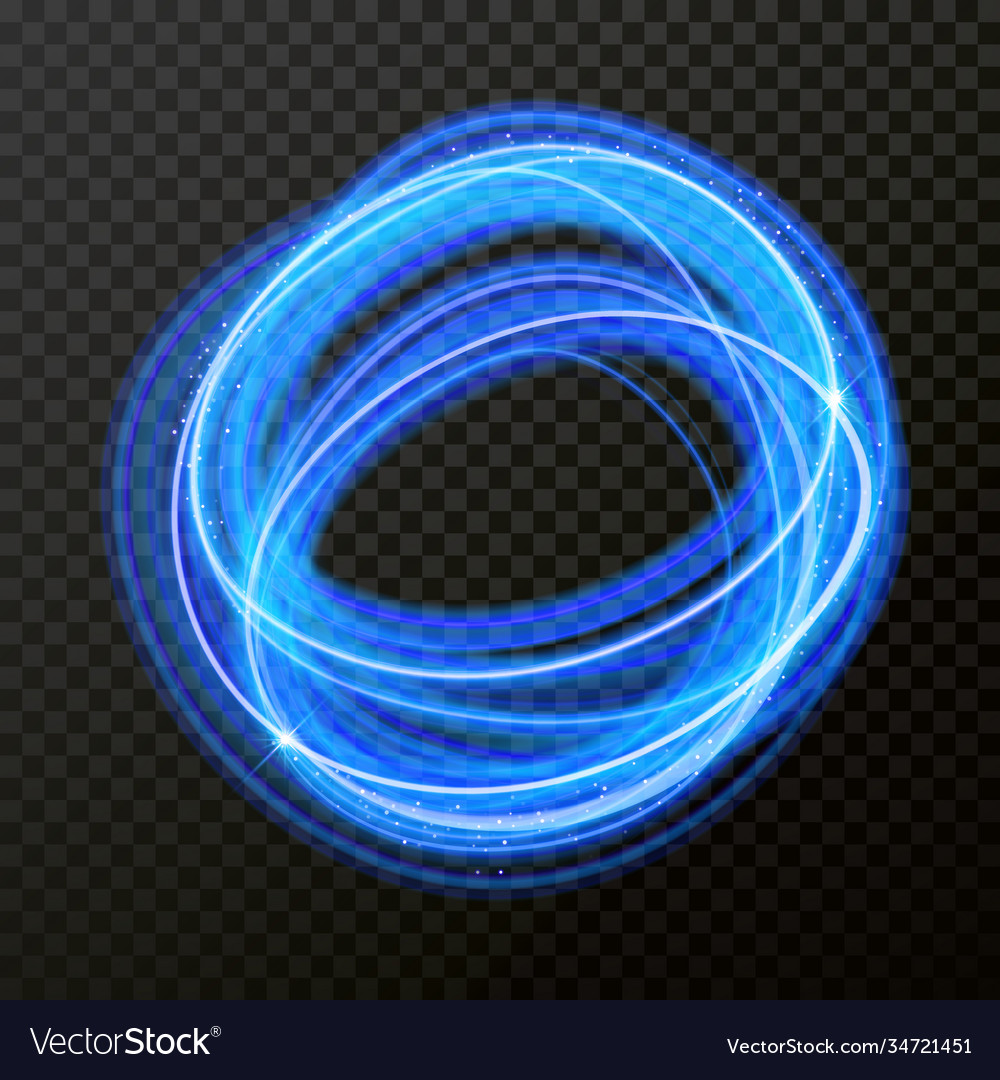 Circle light effect line neon swirl glowing Vector Image