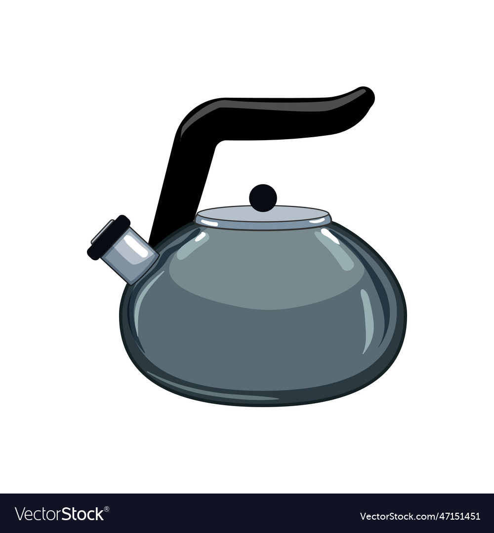 Hot kettle kitchen cartoon Royalty Free Vector Image