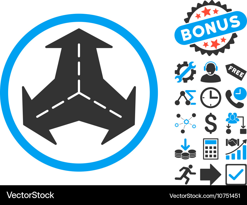 Intersection directions flat icon Royalty Free Vector Image