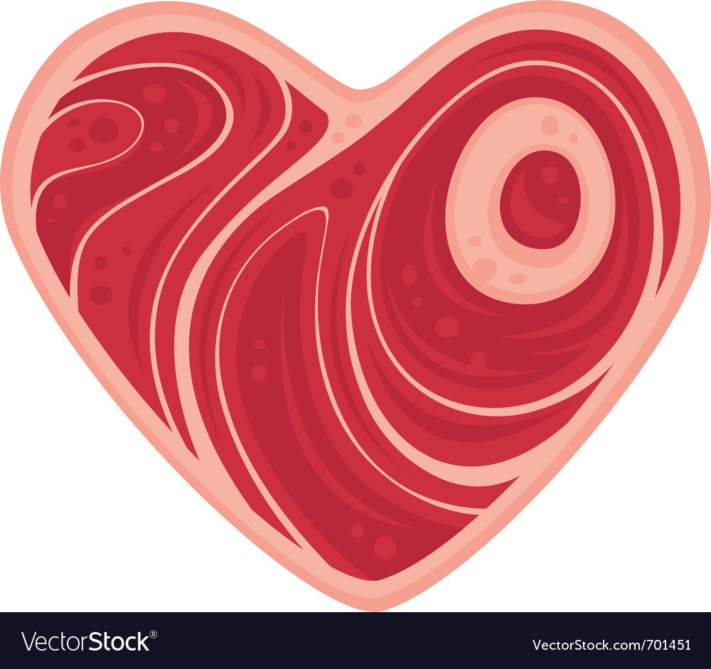 Meat heart Royalty Free Vector Image VectorStock