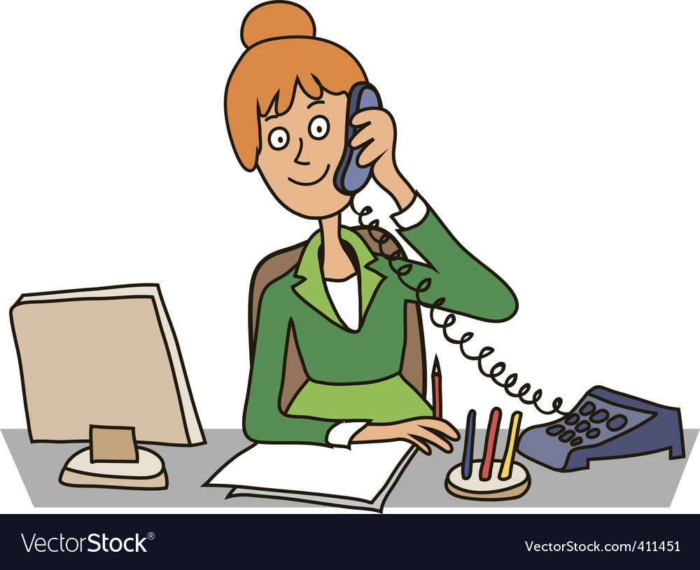 Secretary in office Royalty Free Vector Image - VectorStock