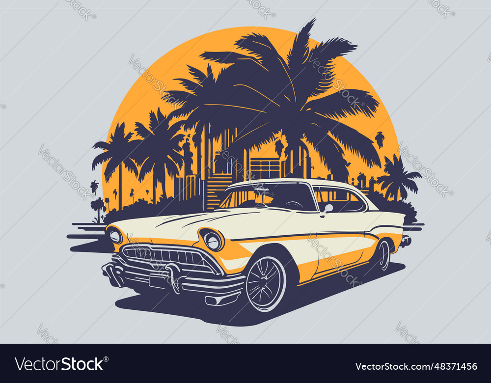 Classic american car style vintage vehicle Vector Image