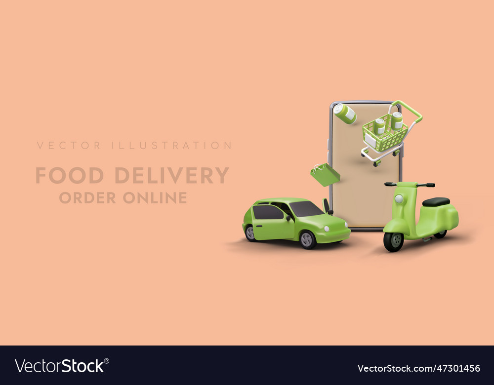Delivery of food and drinks online ordering Vector Image