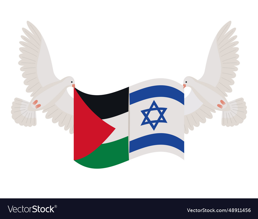 Palestine and israel peace Royalty Free Vector Image