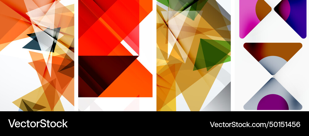 Triangle poster geometric background set Vector Image