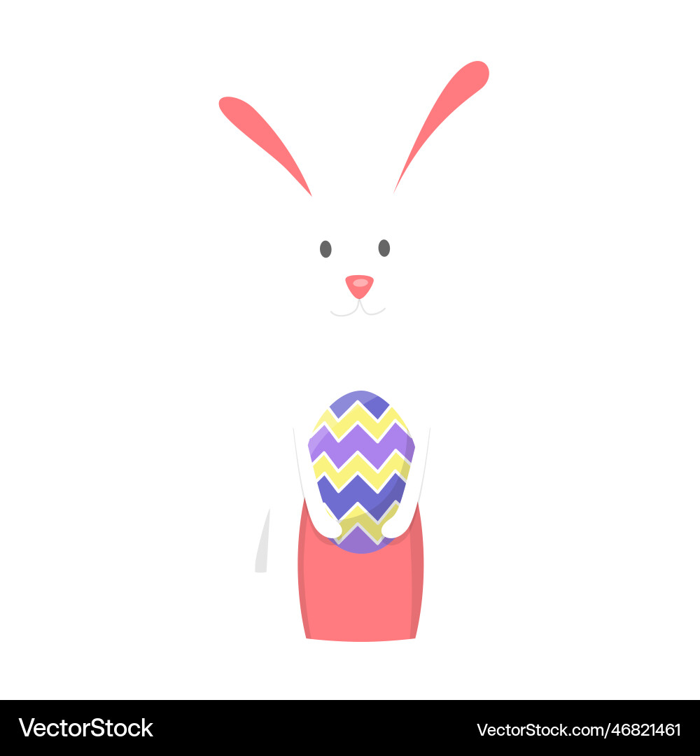 Bunny easter egg flat Royalty Free Vector Image