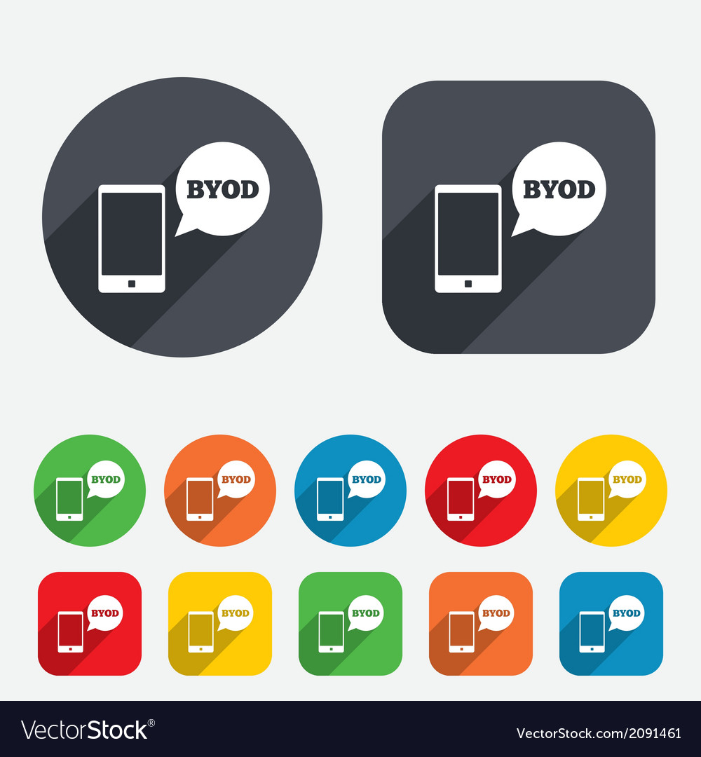 Byod Sign Icon Bring Your Own Device Symbol Vector Image 6825