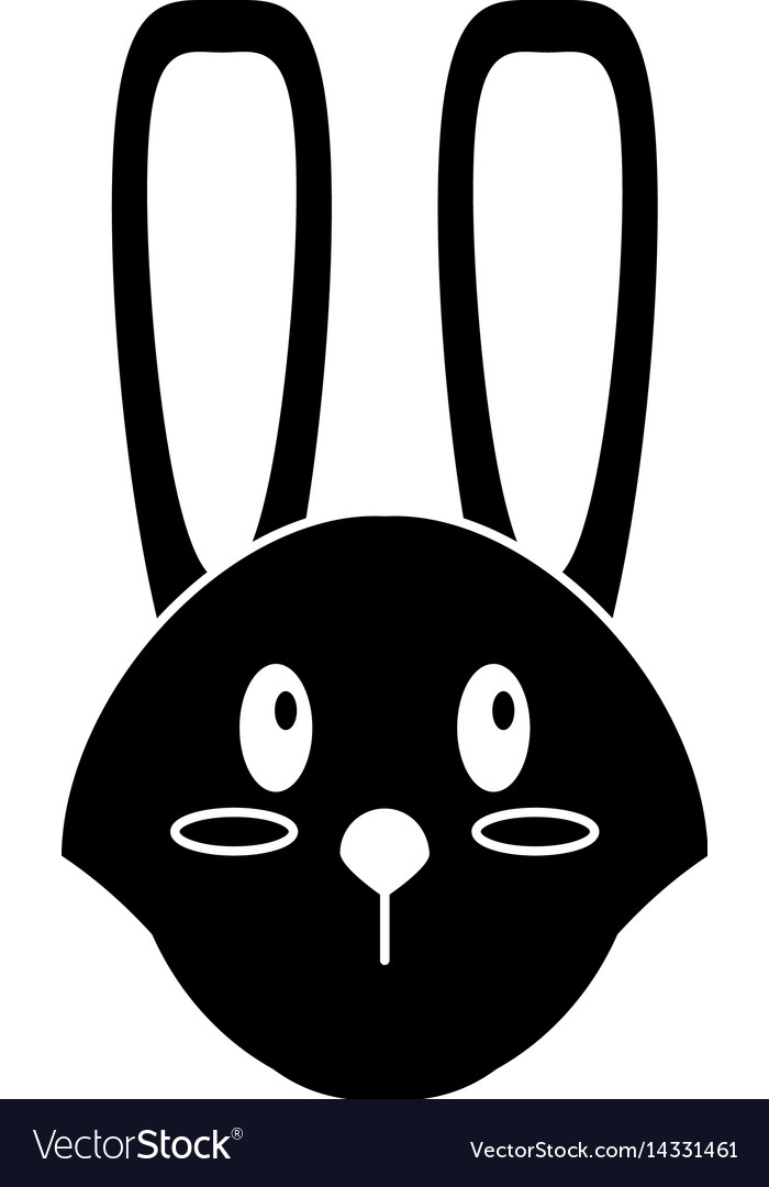 Cute easter face bunny pictograph Royalty Free Vector Image