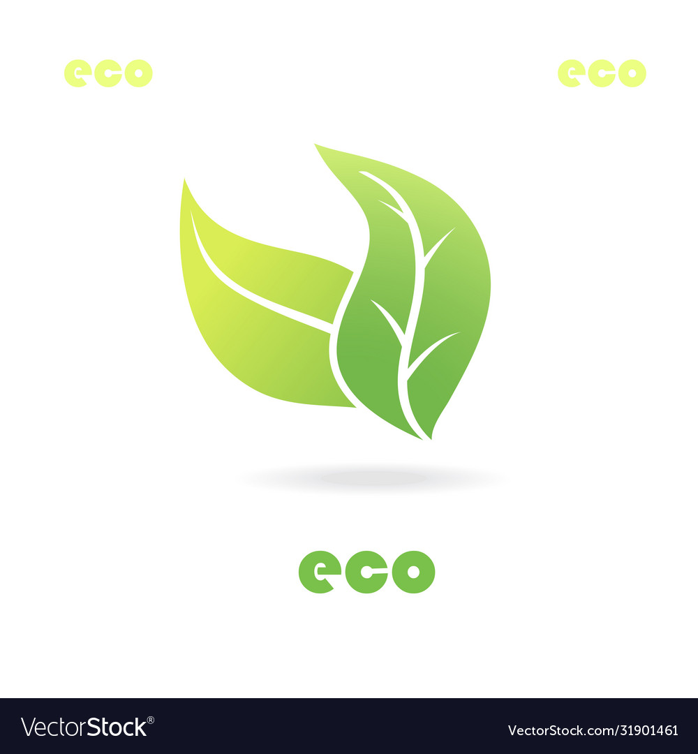 Eco icon leaves Royalty Free Vector Image - VectorStock