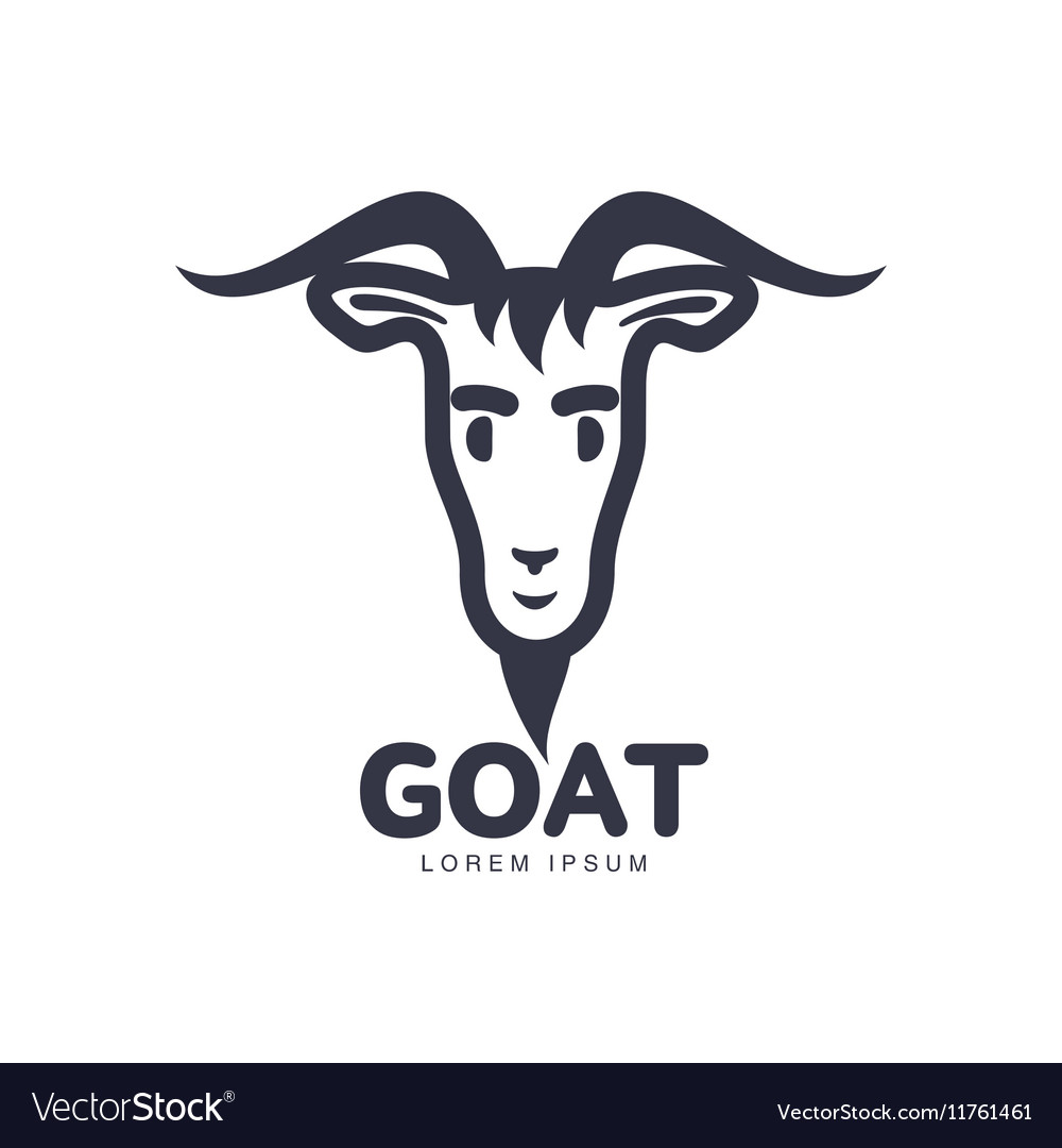 Front view goat head logo for meat and dairy Vector Image