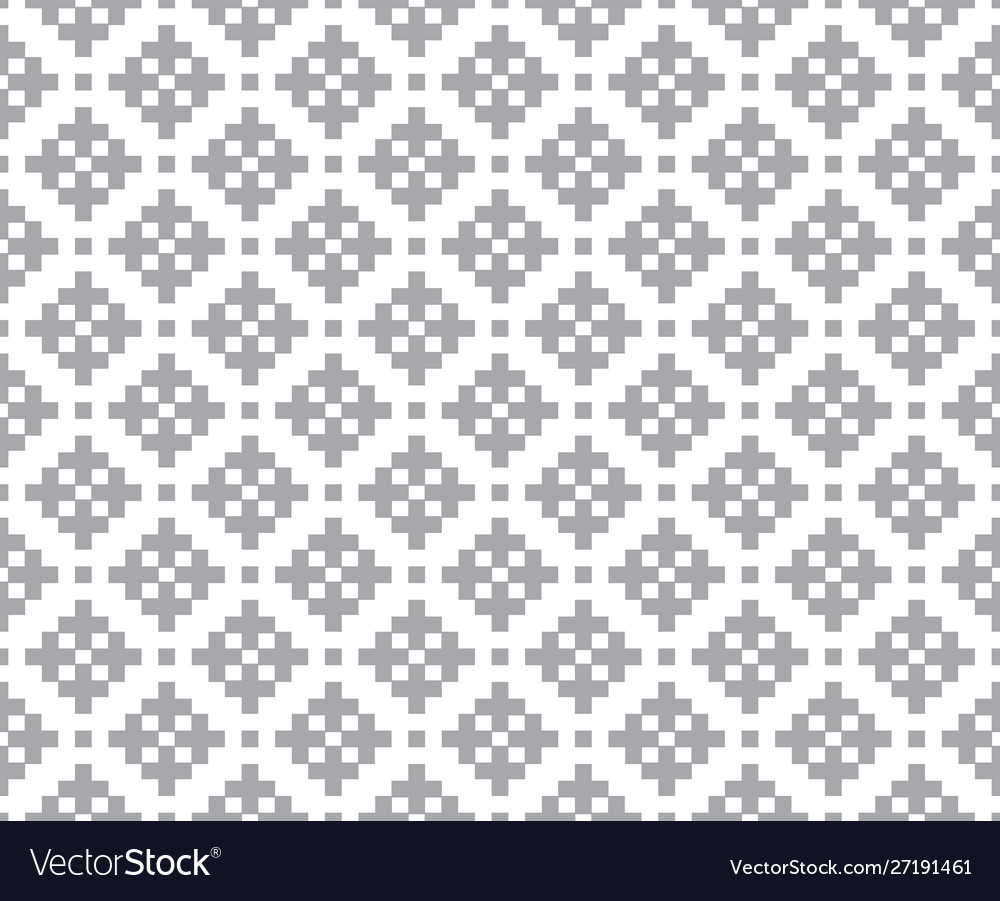 Gray abstract cross stitch pattern seamless Vector Image