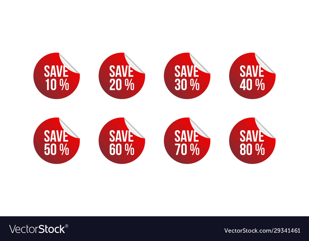 Save discount badge web banner design Royalty Free Vector