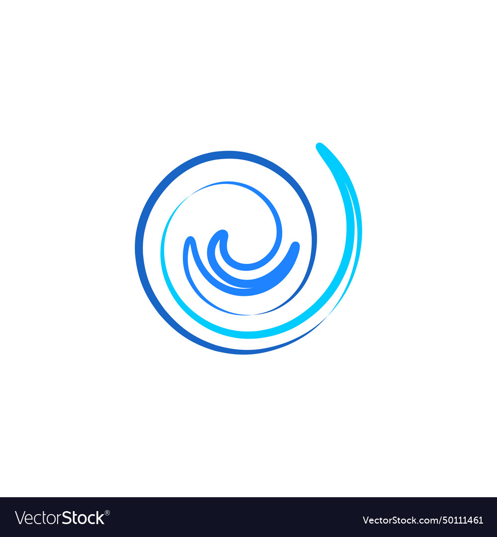 Water wave symbol stylized logo icon Royalty Free Vector