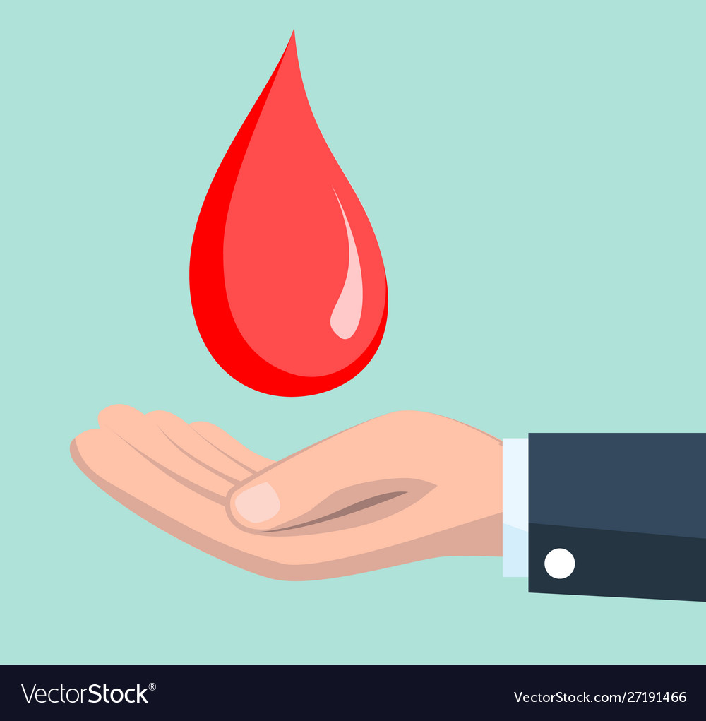 Blood donation concept with drop Royalty Free Vector Image