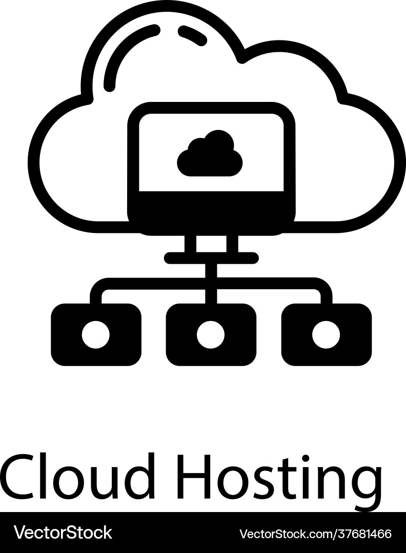 Cloud hosting Royalty Free Vector Image - VectorStock