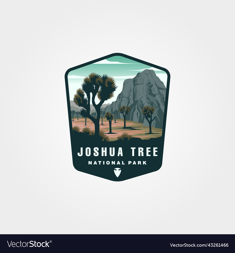 Joshua tree patch logo design tree Royalty Free Vector Image
