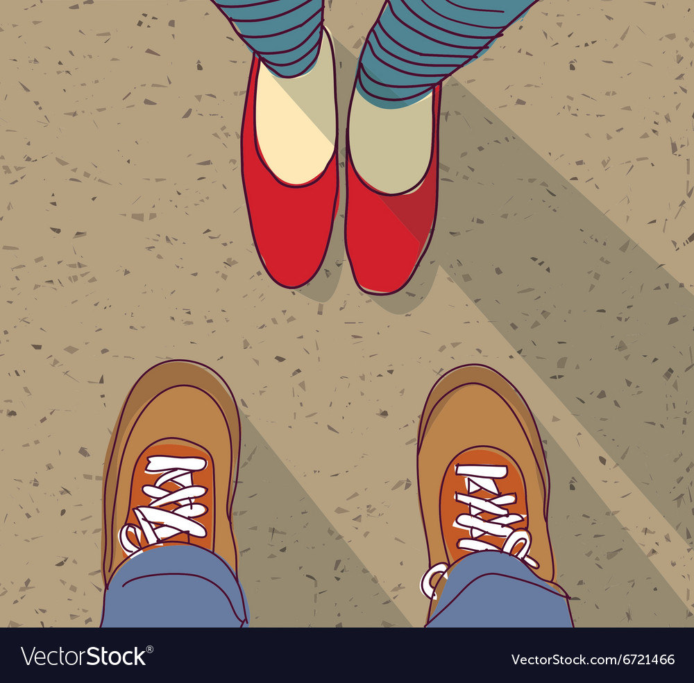 Relations young man vs woman standing Royalty Free Vector