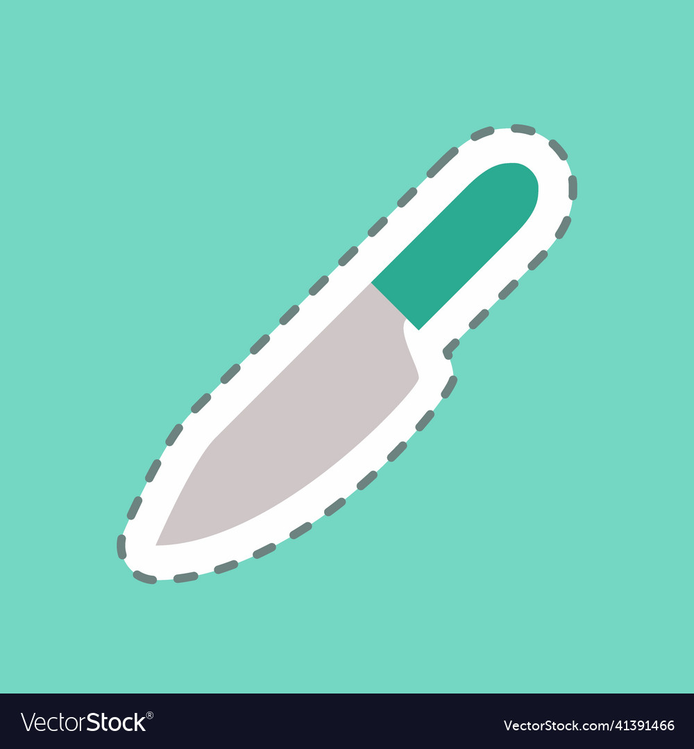 Sticker chefknife line cut simple editable Vector Image