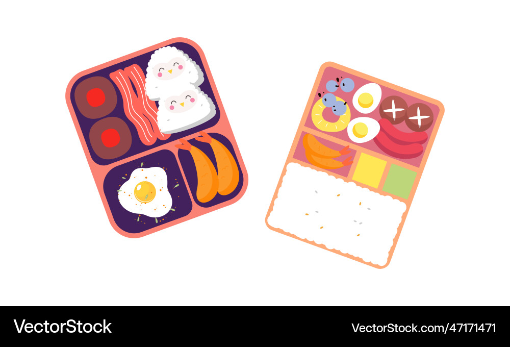 Bento box logo japanese lunch box Royalty Free Vector Image