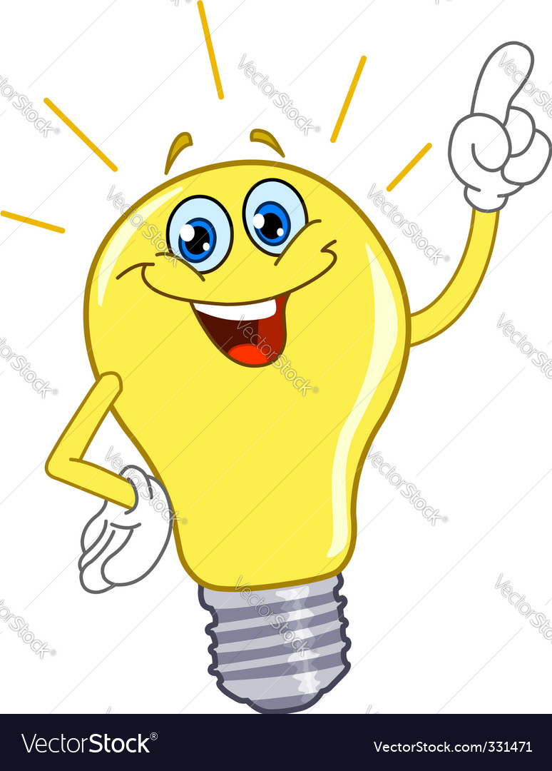 Cartoon Light Bulb Royalty Free Vector Image Vectorstock