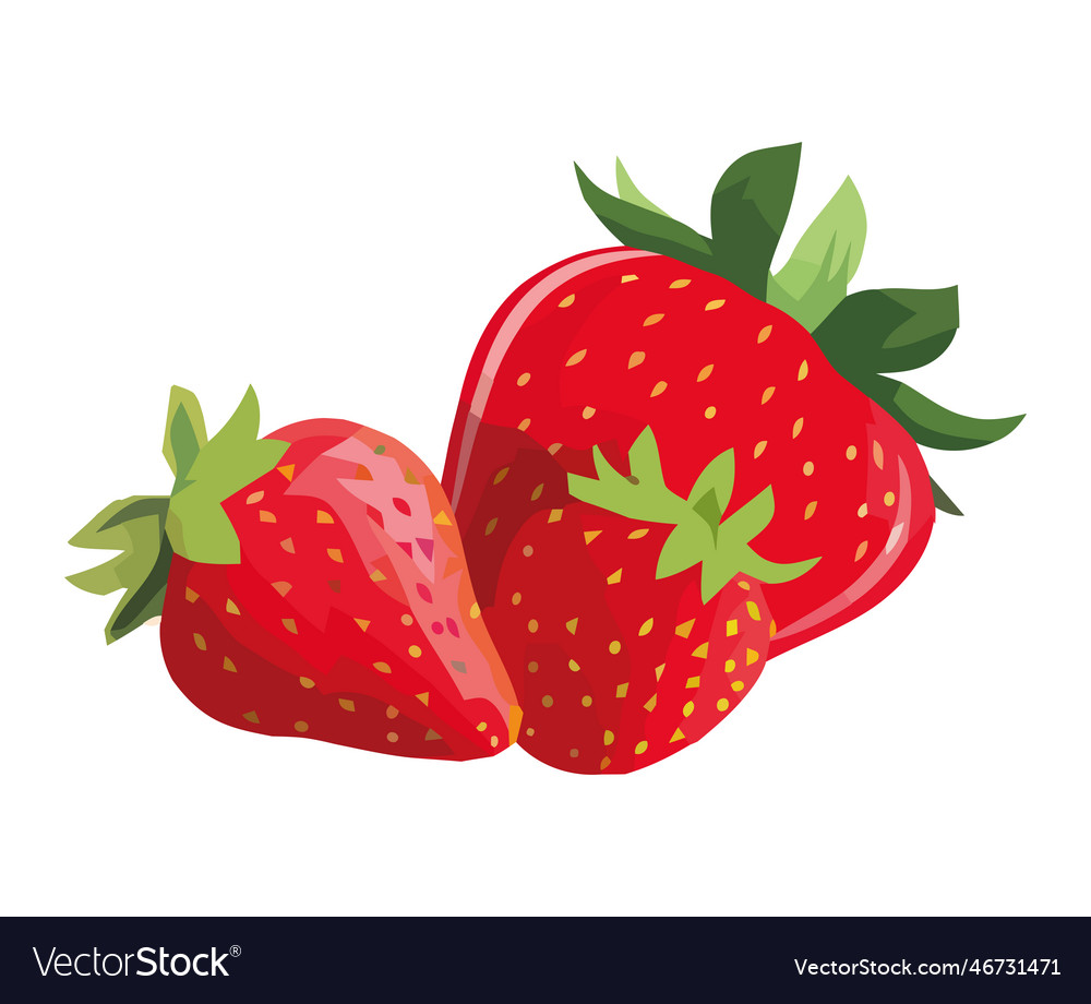 Juicy Strawberry Fresh Royalty Free Vector Image 4899