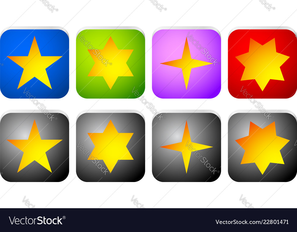 Rectangle star icons Royalty Free Vector Image