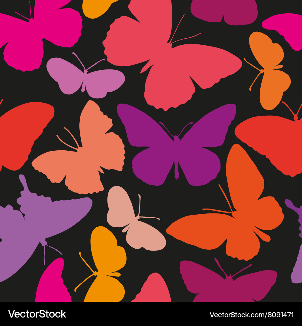Seamless pattern with butterflies Royalty Free Vector Image